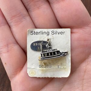 Vintage 925 Sterling Silver "New Orleans, LA" Riverboat Pendant Bracelet Charm